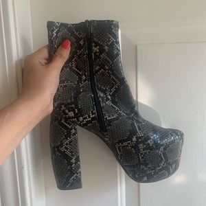 Jeffrey Campbell Snakeskin Platform Boots